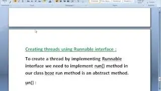 creating thread by implementing Runnable