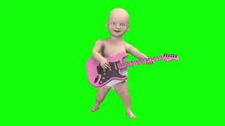 [4K] Guitar Baby - Green Screen