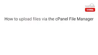 How to upload files via the cPanel File Manager - HostMaria Tutorial