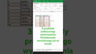 Formatowanie warunkowe przykład wykorzystania 