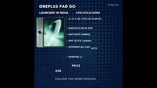 OnePlus Pad Go Specs and Features | Check Out the New OnePlus Tablet #oneplus #2023