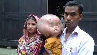 Two year old's skull is the size of a football because of excess fluid on his brain from Bangladesh