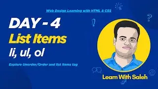 Day 4: HTML Lists Explained Ordered & Unordered List | Web Design Tutorial for Beginners