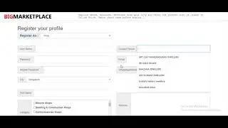 How to Register shop profile in Bigmaarketplace