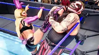 WWE 2k20 Alexa Bliss bunny girl vs The Fiend Bray Wyatt Intergender wrestling