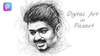 Digital art in picsart | Scribble effect photo | Picsart Birthday editing