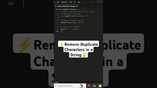 how to remove duplicate characters from string in 