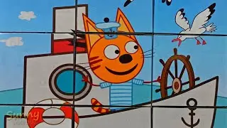 Cookie on the Ship - Jigsaw puzzles cubes for children Kid-e-Cats | Sunny Yellow
