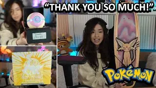 Pokimane unboxes a CUSTOM package from Pokémon