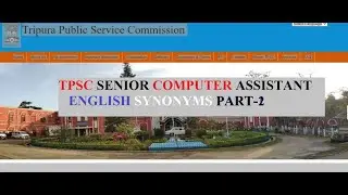 English Synonyms Part 2 | TPSC Senior Computer Assistant | TPSC COMBINED 3 #tpsc #jrbt