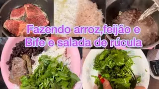 Como fazer arroz, feijão e um bife 😋😋