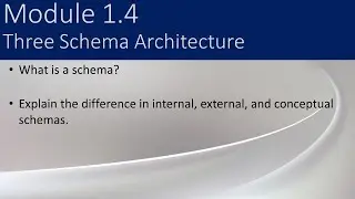 1.4 - Three Schema Architecture