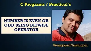 Number is even or odd using Bitwise operator | Venugopal Narsingoju