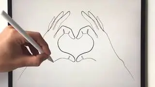 Minimal One Line Drawings of Hands Using the Apple iPad Pro and ProCreate App