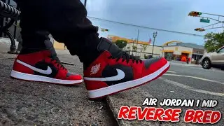 Jordan 1 Mid Reverse Bred 2024 On Feet