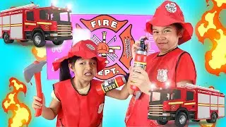 Ira and Bella Are Fire Marshalls in A Fire Station Helping People Pretend Play Moral Story for Kids