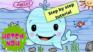 How to draw a whale easily || step by step drawings || Free Drawing Classes || Get set go classes