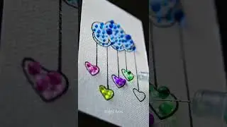 Hearts and Clouds Drawing Ćreative Satisfying Color Waterdrops #shorts #art #drawing #shortsfeed