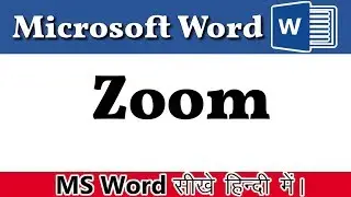 How to use  Zoom  | option in MS Word?  in Hindi