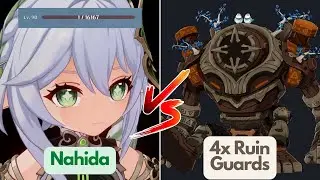1 HP Nahida vs 4 Ruin Guards - Genshin Impact Challenge