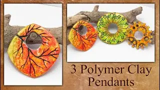 3 Autumn Polymer Clay Pendants Tutorial (Plus a Secret Fourth Pendant)