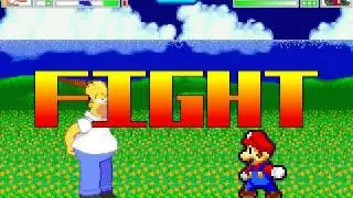MUGEN battle 1 - Homer vs Mario