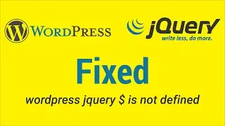 Fixed: wordpress jquery $ is not defined