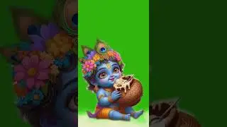 Cute Krishna Janmashtami green screen | Krishna green screen 2024| Animated Handi green screen 2024