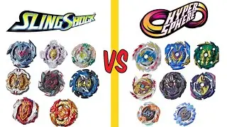 Beyblade burst slingshock vs hypersphere battles!