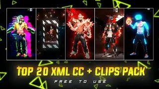 Top 10 + 10 New Xml CC + Clips | FF Hd Clips |🔥☠️