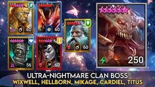 UNM Clan Boss - Titus, Wixwell, Hellborn, Mikage, Cardiel | Raid Shadow Legends Guide