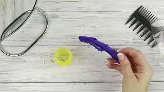 Бигудь желтый и зажим