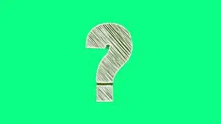 Question mark animation, chalk sketch style on green chalk board, confusion concept | question mark
