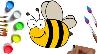 How to draw a funny bee, easy drawings for kids and toddlers, drawing ideas for beginners