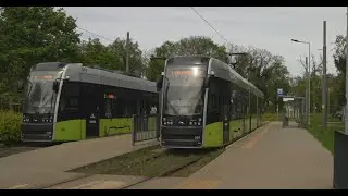 Poland, Gorzów Wielkopolski, tram 1 ride from Wieprzyce train station to CEZiB
