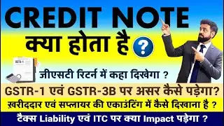CREDIT NOTE – COMPLETE ACCOUNTING, GST IMPACT & TALLY PRIME | Entries + GSTR-1 & 3B Explained