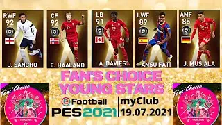 PES 2021 myClub | Featured Players | Fan's Choice Young Stars | 19.07.2021