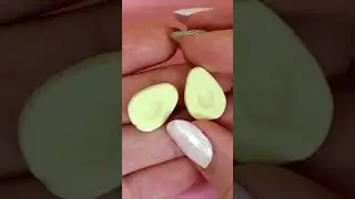 Мини авокадо для кукол из полимерной глины! Полезный завтрак в миниатюре)