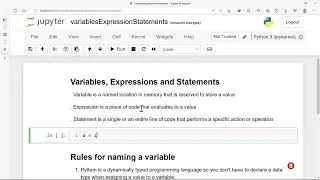 1.4 Variables, Expressions and Statements 1