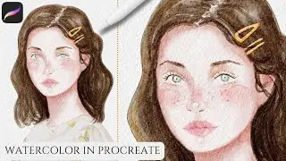 How to Paint a Watercolor Portrait in Procreate  | Beginner Tutorial | Paint a Girl in Watercolor