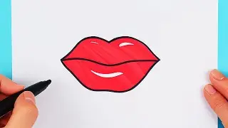 How to draw a lips easy | Drawing and coloring lips