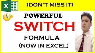 EXCEL SWITCH FORMULA  | SWITCH FUNCTION | SWITCH FORMULA & FUNCTION | how to use switch formula