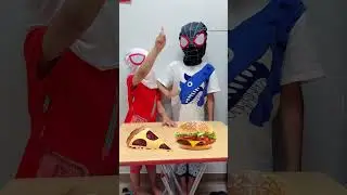 Pizza Vs Hamburger 🍕🍔 Food #spiderman #short #shorts #ytshort