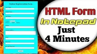 Html Form Tutorial | Form in html in Notepad | Html form tag|