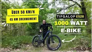 120€ sparen! 1000 Watt & 50 km/h schnelles E-Bike im Test! Das ES28 von Tifgalop [Review+Fahrtest]