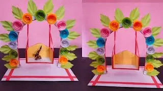 Beautifull janmastmi  jhula decoration idea at home/How to make jhula for BalGopal at home/DIYJhula