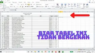 Cara membuat tabel excel pada bagian judul menjadi tidak bergerak