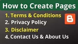 How to Create Privacy Policy, Terms & Conditions, Contact Us, Disclaimer and Sitemap in Blogger Urdu