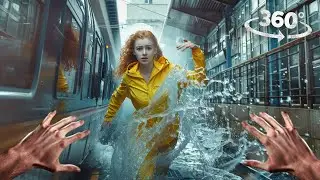 360° Disaster Rollercoaster Thunderstorm Subway Flood and Train Accident VR 360 Video 4K Ultra HD