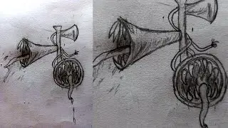 Drawing  siren head || Realistic drawing siren head ||